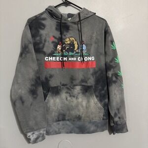 Cheech And Chong California Republic Black Reefer Hoodie Sweatshirt Mens Small
